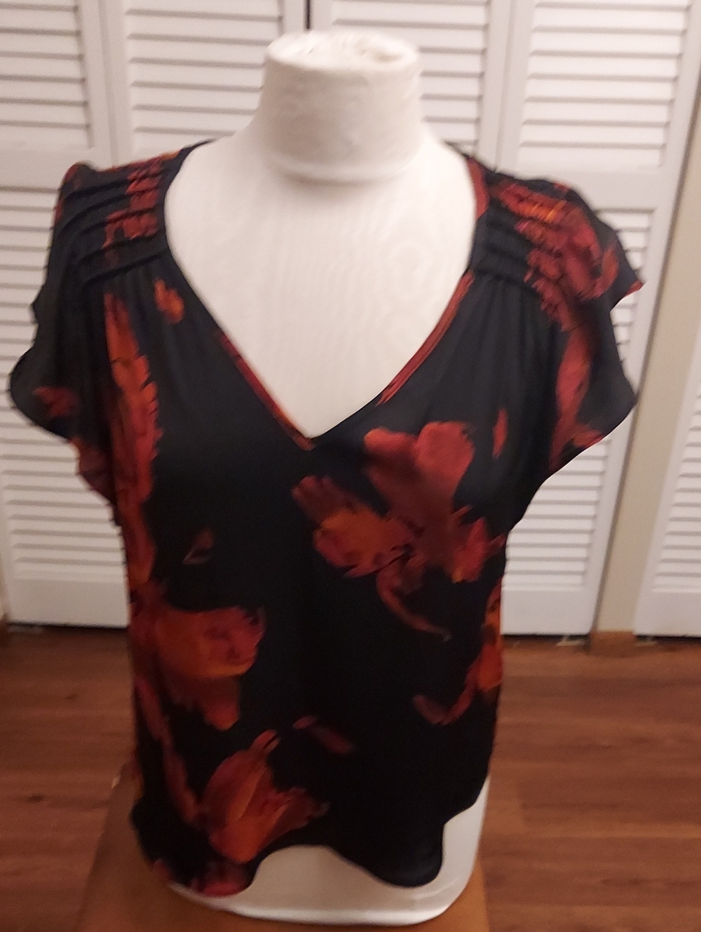 Fall Floral V-Neck Women’s Top